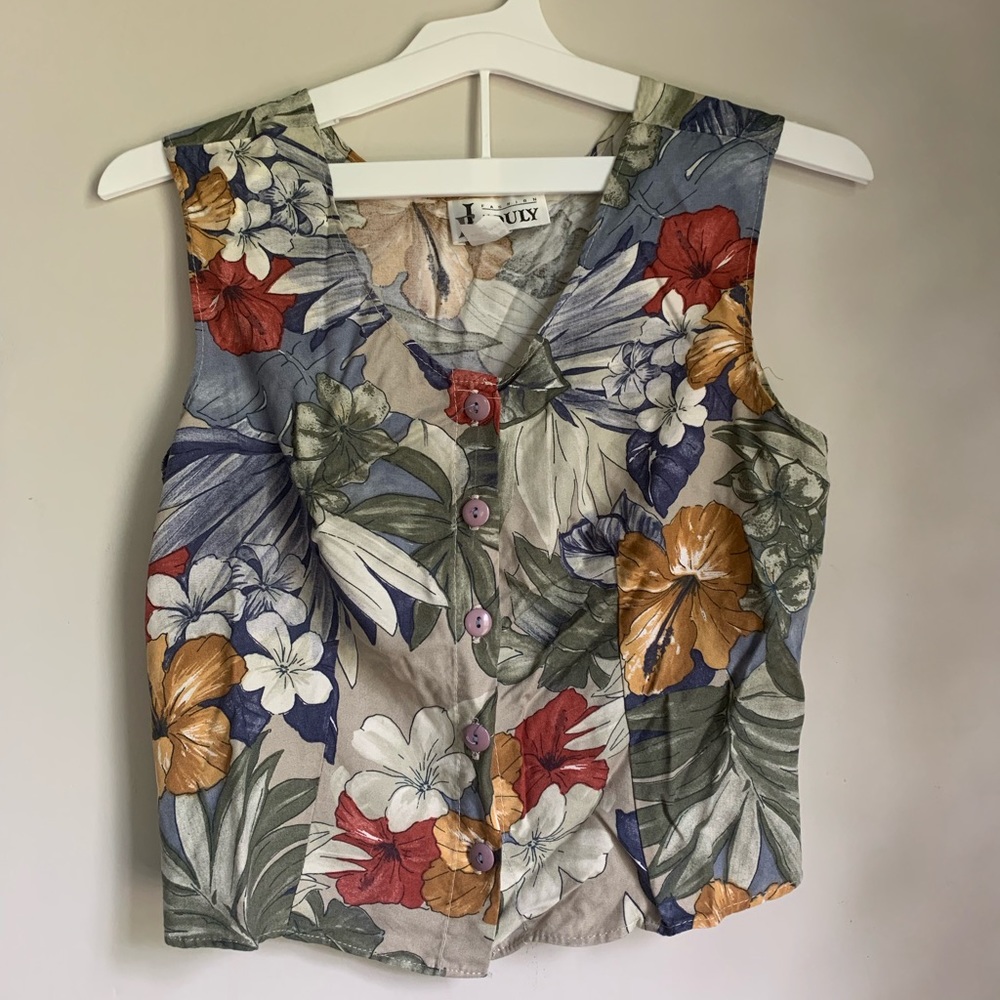 🌺 hawaiian print tank
